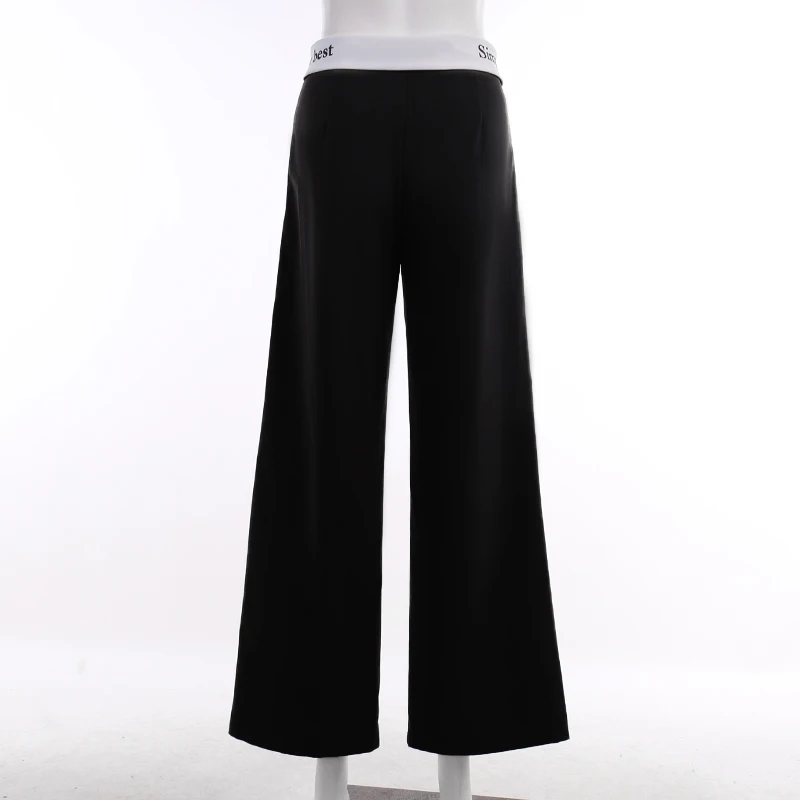 Casual Cargo Pants Women Straight High waist  Pants Fashion Slim Black Wide Leg Work Trousers Comfy XY23118SK