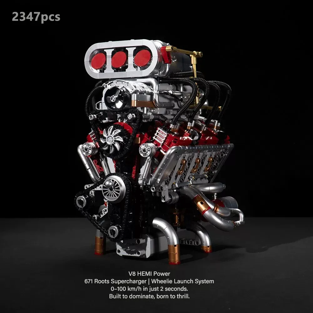 

2347PCS Supercar V8 Engine Model Building Block Kits MOC Bricks Block Toys Motor Drive Creative Puzzle Toy for Kid Holiday Gifts