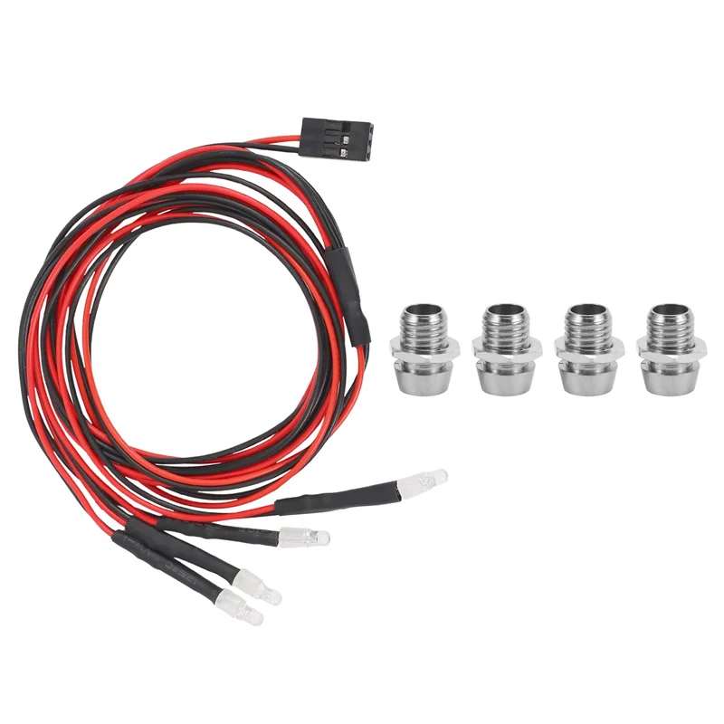 4 LED Light Kit 2 bianco 2 rosso 3mm fari per 1/24 RC Crawler Car Axial SCX24 90081 AXI00002 parti di aggiornamento