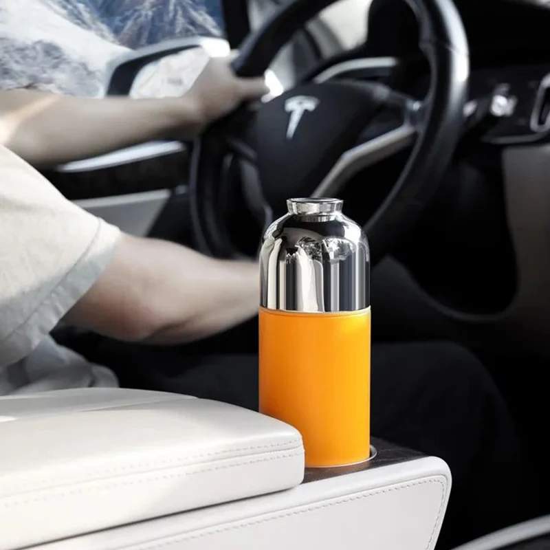 SAMADOYO-Tea Making Cup, Portable Tea Cup, 304 Stainless Steel, Double Layer, Car Mounted Water Cup