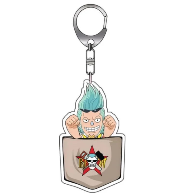Acrylic Keychain for One Piece Monkey D. Luffy Roronoa Zoro Nami Tony Chopper Anime Character Pendant Deluxe Keychain Gift Toy