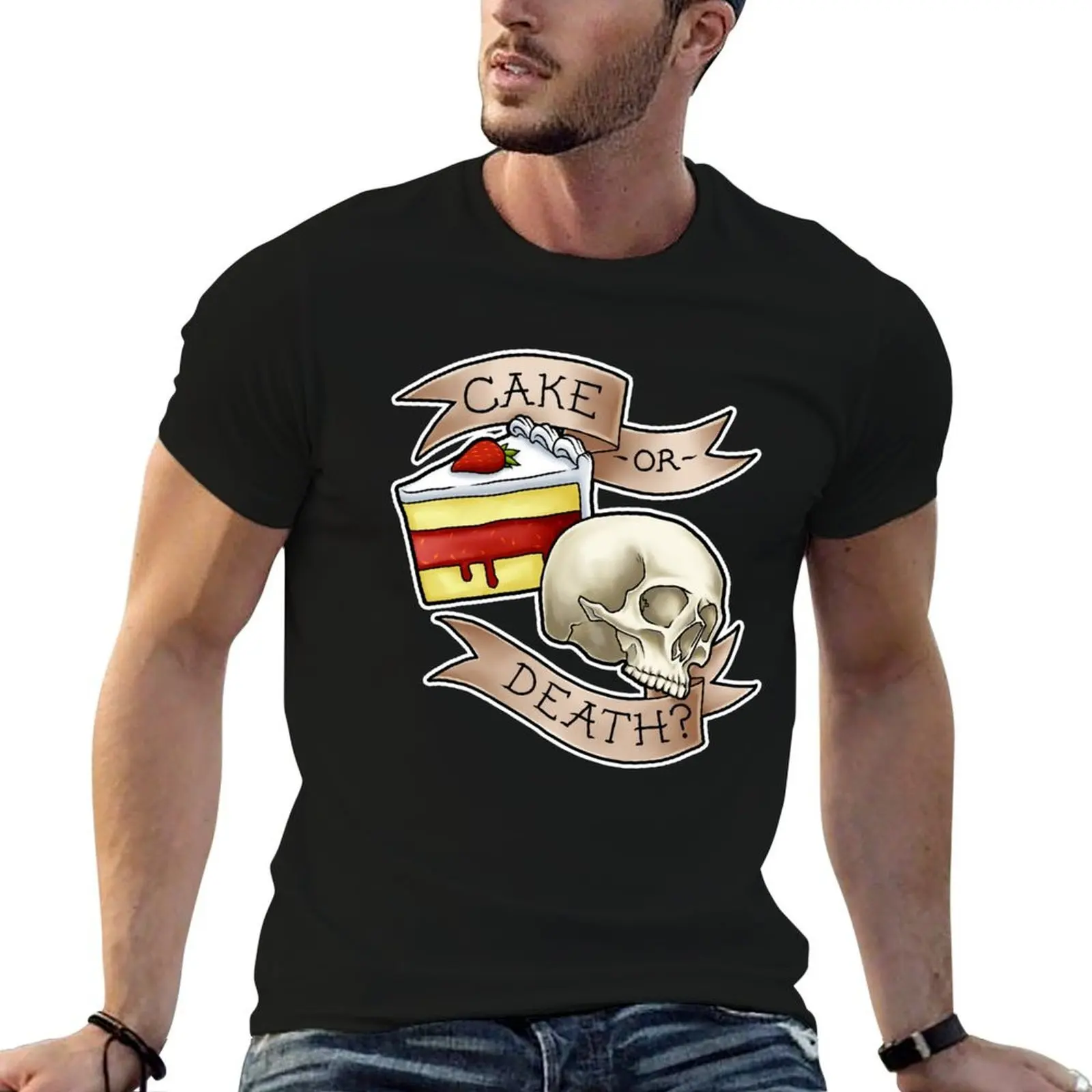 

Cake or Death T-Shirt printed t shirts for man anime t shirts oversize T-Shirt