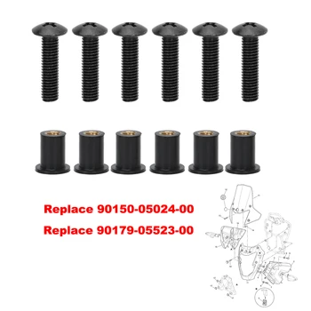 Do gumowych śrub i nakrętek przedniej szyby Yamaha Snowmobile YZF R1 R6 R125 FZR400 XJ600 Wymień 90179-05523 / 90150-05024-00