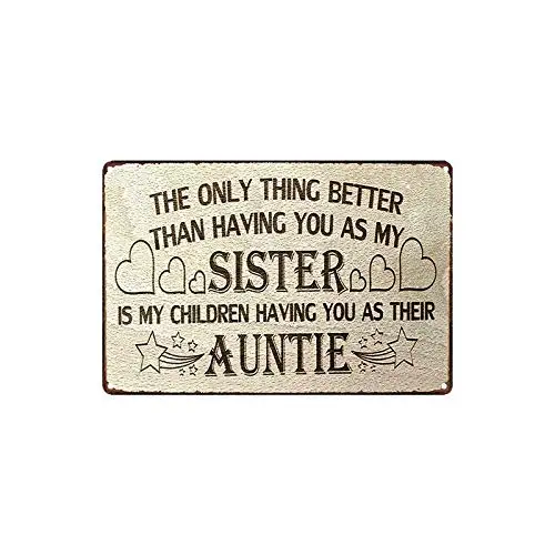 Sister Auntie Decor 8x12 Inch Wall Decor Metal Tin Signs Kitchen Garage Bar