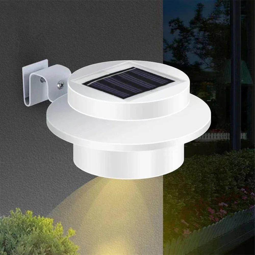 Waterproof Outside Wall Garden Solar Lamp Light 3 LED IP65 Light Sensor Control Solar Powered Fence Gutter Solar Outdoor
