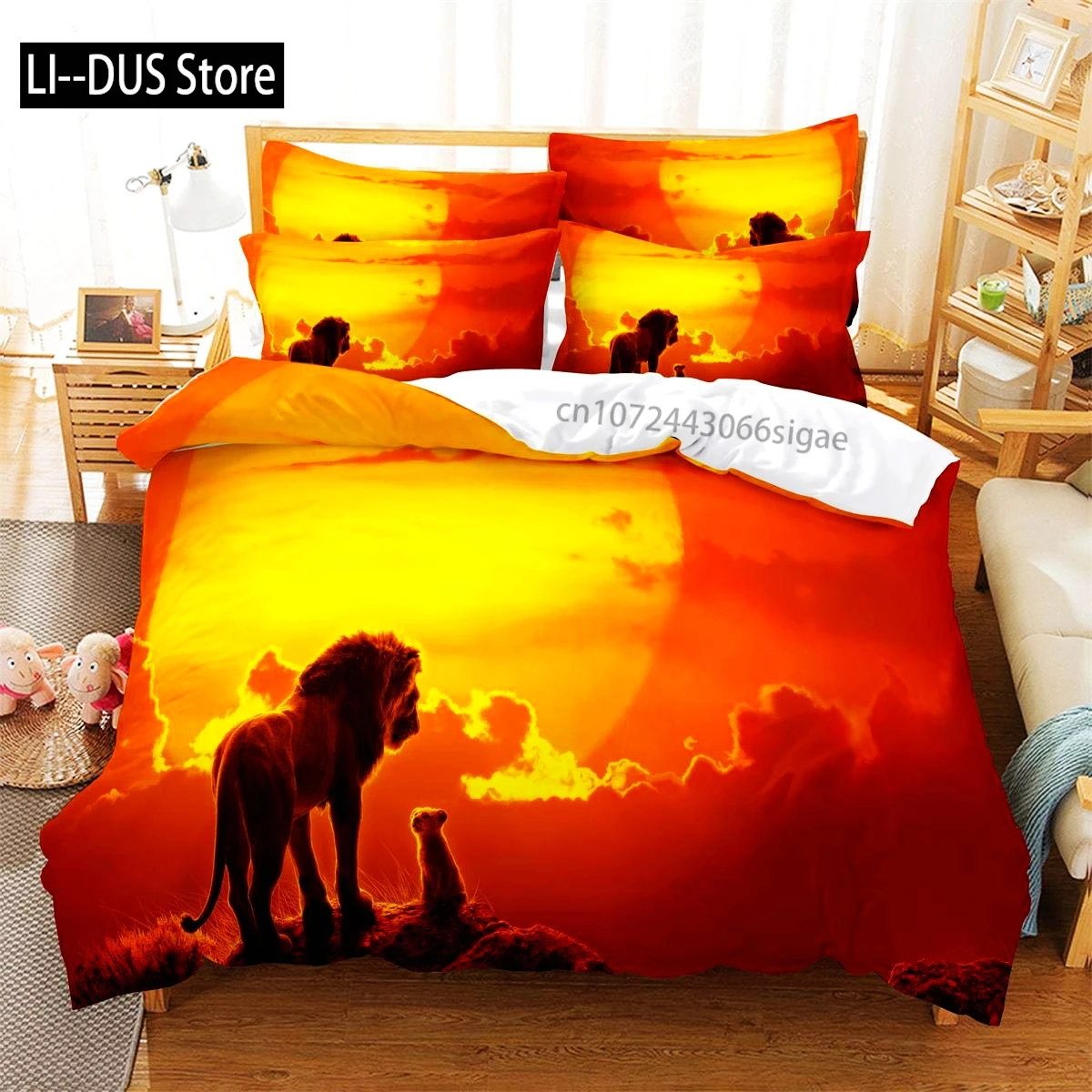 

Lion Head With Black Backdrop Theme Art, Duvet Cover Set Queen King Size A Decorative 3 Piece Bedding Set With 2 Pillow Shams