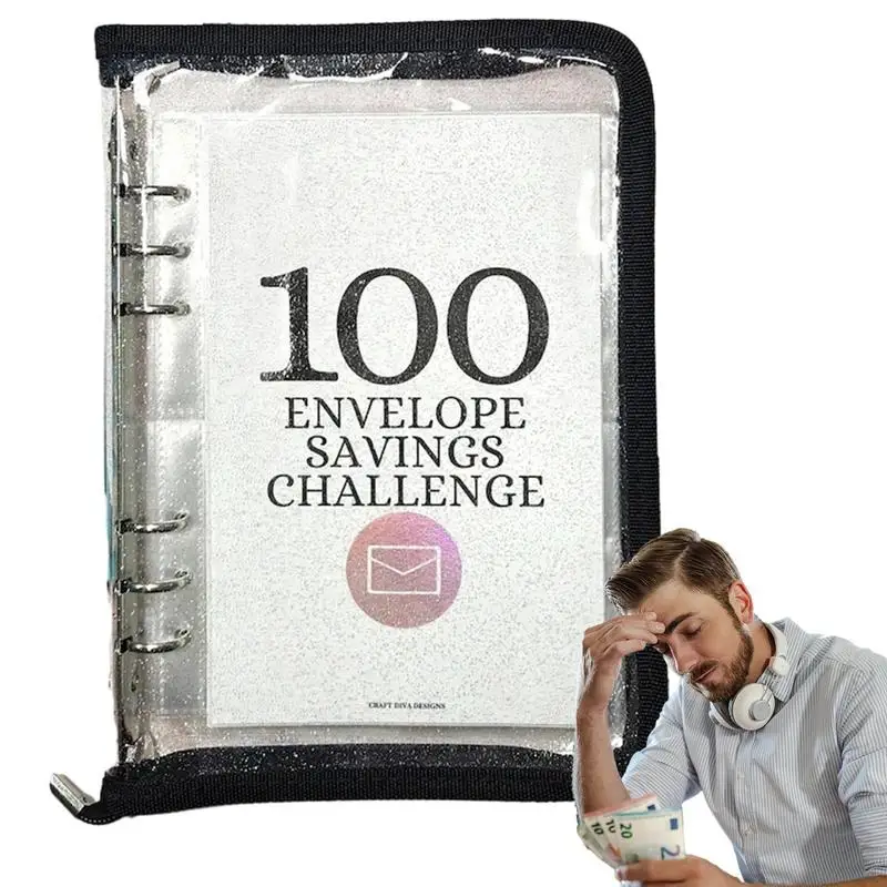 Money Saving Budget Binder 100 Envelope Savings Challenge Binder $5050 Savings Budget Planner Notepad with Cash Envelope Student