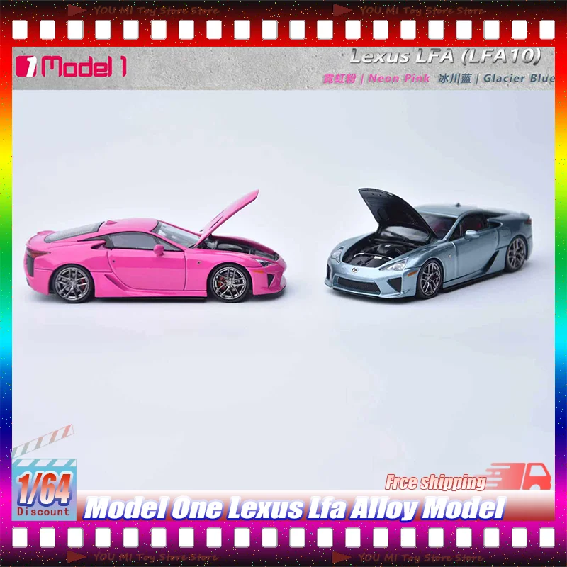 

1:64 New Model One Lexus Lfa Alloy Die-Casting Car Model Two Door Sports Car Neon Pink Glacier Blue Custom Children'S Toys Gifts