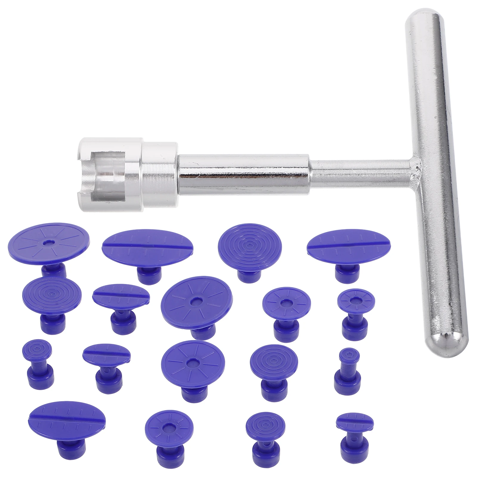 

Convenient And Practical Dent Removal Tool Kit For Car Body Repair Pads Manual Rod Design Glue Puller Tabs Auto Dent Puller Set