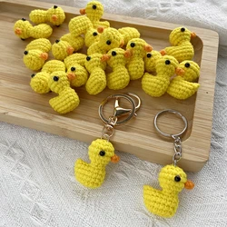 2PCS/Lot Yellow Duck DIY Mini Cute Duck Knitted Keychain Gift Crochet Pendant Creative Clothing Sewing Accessories