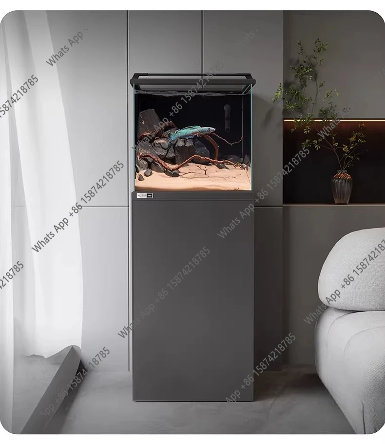 Bottom Filter Modern Wind 2nd Generation Upper Cover Fish Tank Three-dimensional Fish Tank Glass Gold Crystal Five-wire Fish Tan