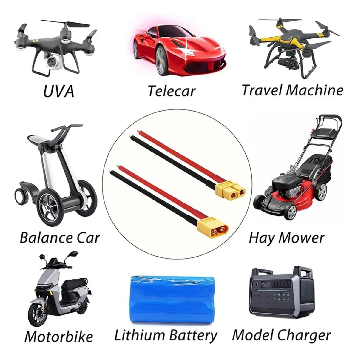 10PCS Connector Plug Cable Female and Male with 14AWG Silicon Wire Cables for RC Lipo Battery Connectors Airplane