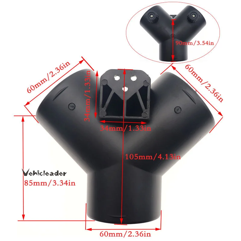 60/75 مللي متر سخان السيارة تنفيس الهواء الأنابيب Y فرع سخان العادم موصل ث/تنظيم صمام رفرف ل Webasto الديزل سخان التوقف