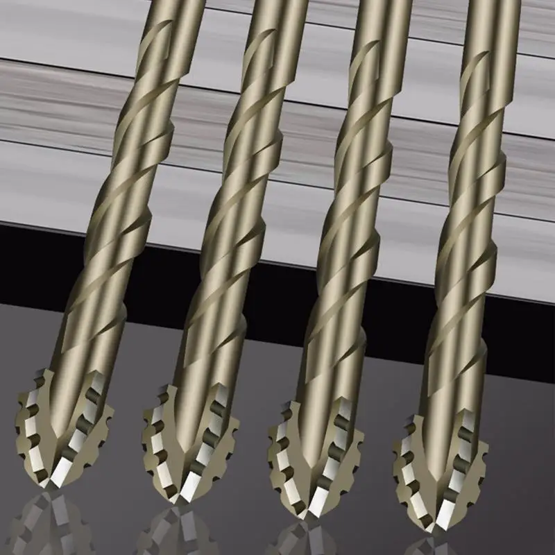 High Strength Eccentric Drill Bits Four-Edge Sawtooth Eccentric Twist Drill Bit Set High Hardness Bevel Tip Serrated Drill Bits