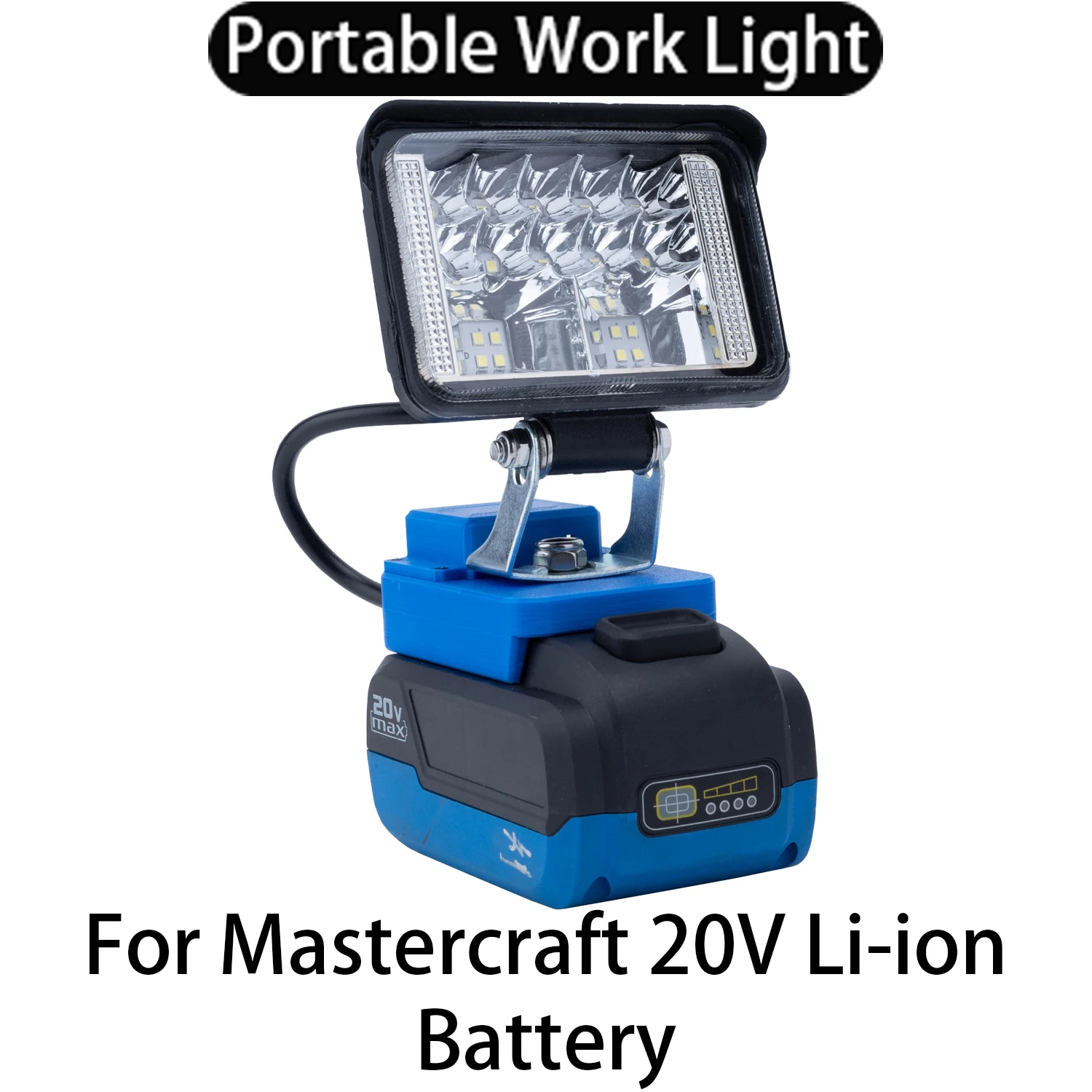 Portable LED Work Light for Mastercraft 20V PWR POD Li-Ion Battery with USB Charging Port LED Home Travel Light Portable Lantern