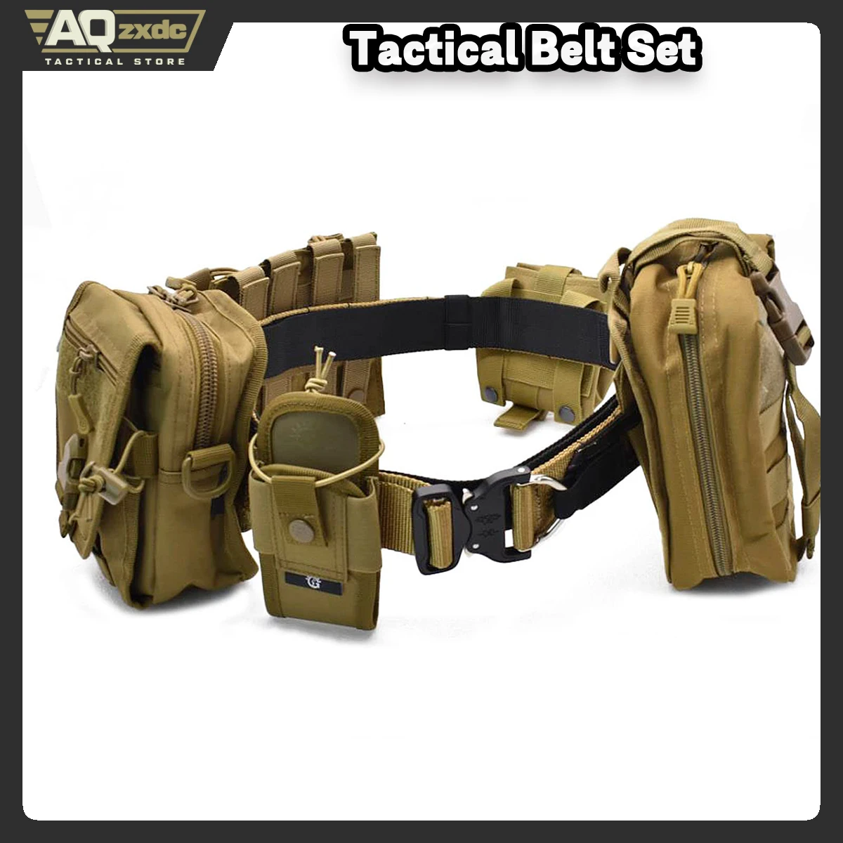 

Tactical Gun Belt Quick Release Rigger MOLLE Belt Inner & Outer Tactical Belt with Tactical First Aid Pouch for Airsoft War Game