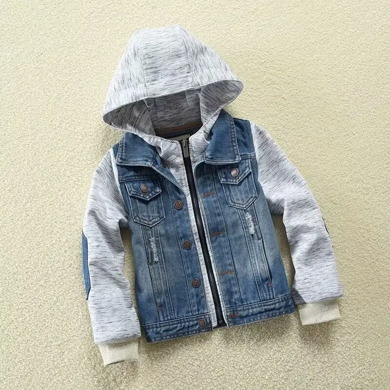 2024 Spring Boys Coat Denim Jackets for Girls Baby Coat Boy Hooded Jacket Baby Denim Jacket Children\'s Clothing Kids Jacket Tops