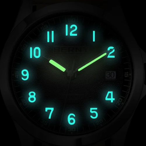 Imagen 2 del producto Reloj Automático BERNY con esfera esmerilada para hombre, reloj de pulsera mecánico luminoso Seagull ST2130, reloj de lujo con zafiro para hombre, resistente al agua 10ATM