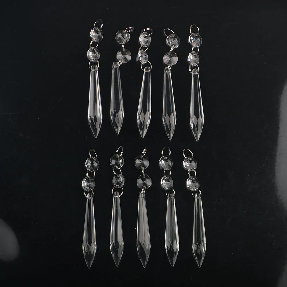 25pcs 76mm Clear Crystal Icicle Prisms Chandelier Glass Crystals Lamp Prisms Parts Hanging Drops Pendants