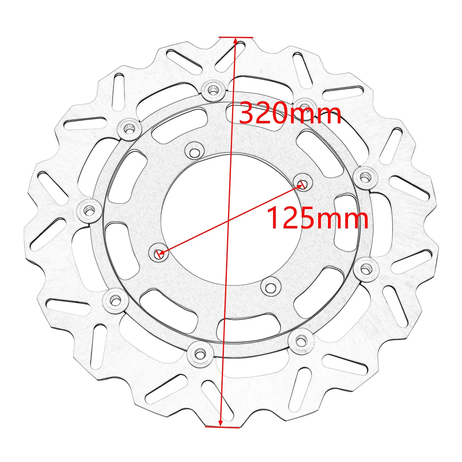 270/320mm Front Rear Floating Brake Disc Rotor For Kawasaki KX125 KX250 KX250F KX450F KLX450R KX KLX Motocross Motorcycl Parts