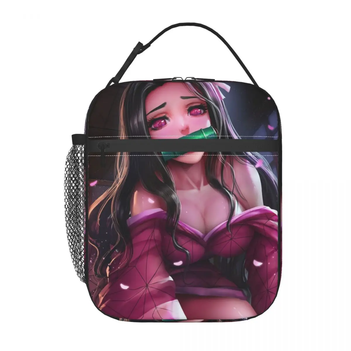 Nezuko Kamado Demon Slayer Insulated Lunch Bag for Women Portable Kimetsu No Yaiba Thermal Cooler Lunch Tote Office Work School