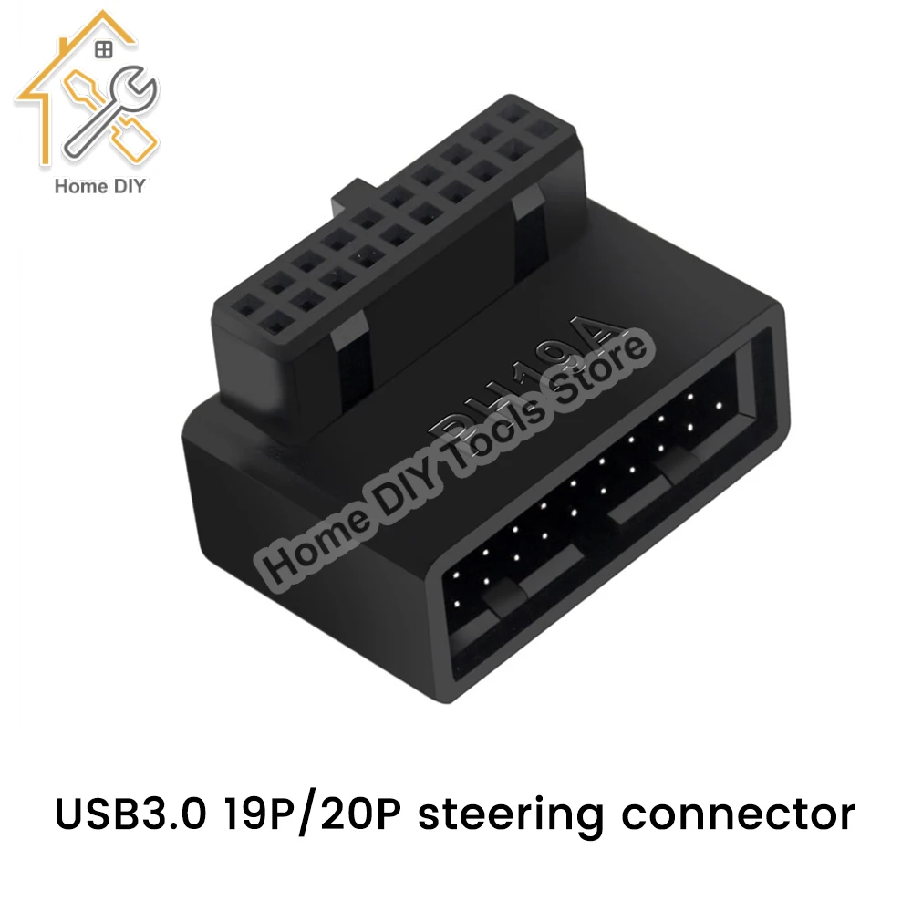 Computer Motherboard Header Adapter Connector USB 3.0 19Pin 90 Degree Desktop Converter Desktop Computer Accessories