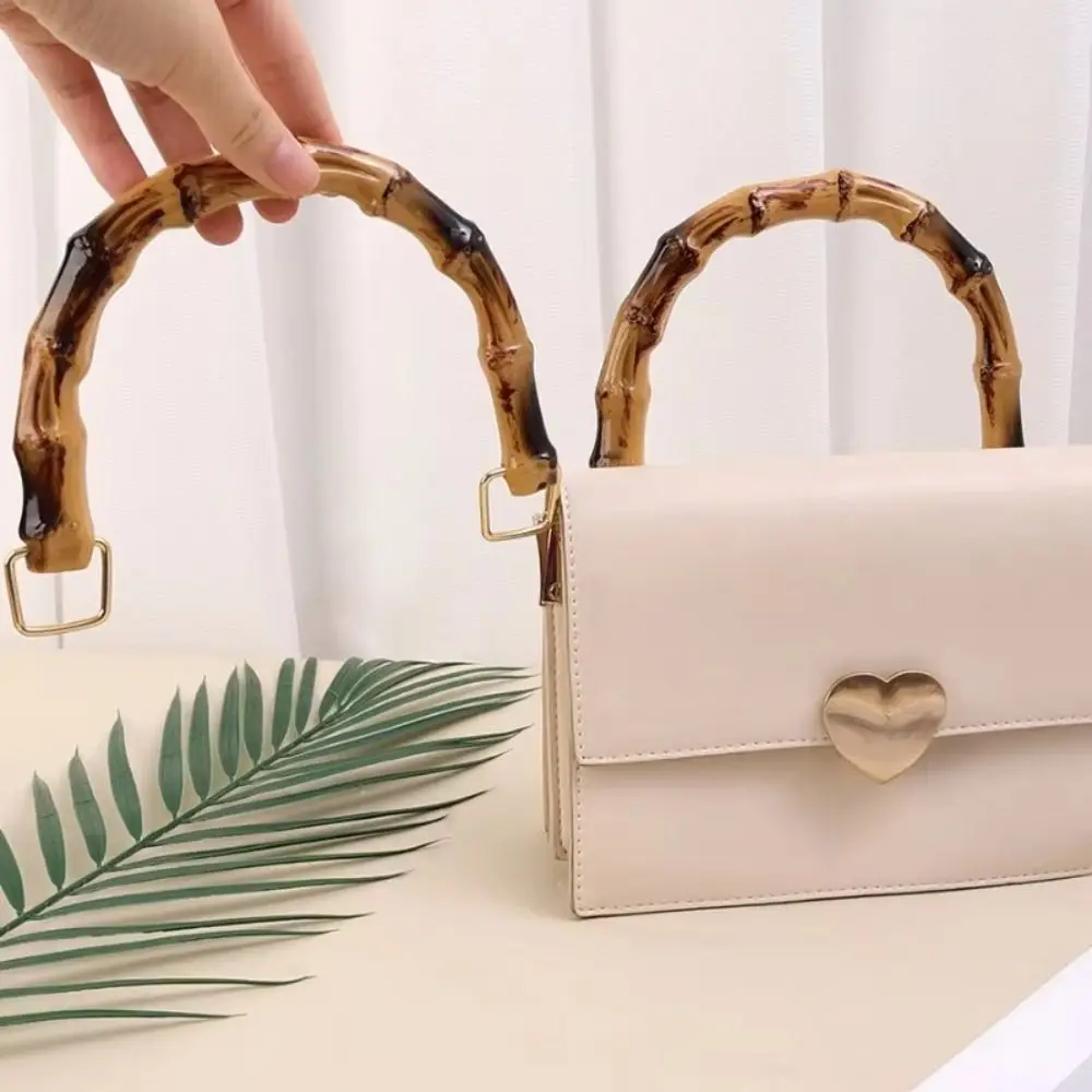 

New Portable High Quality DIY Curved Bamboo Handbag Handle Plastic Retro Semicircle Bags Handgrip Hand Lever Connect Buckle