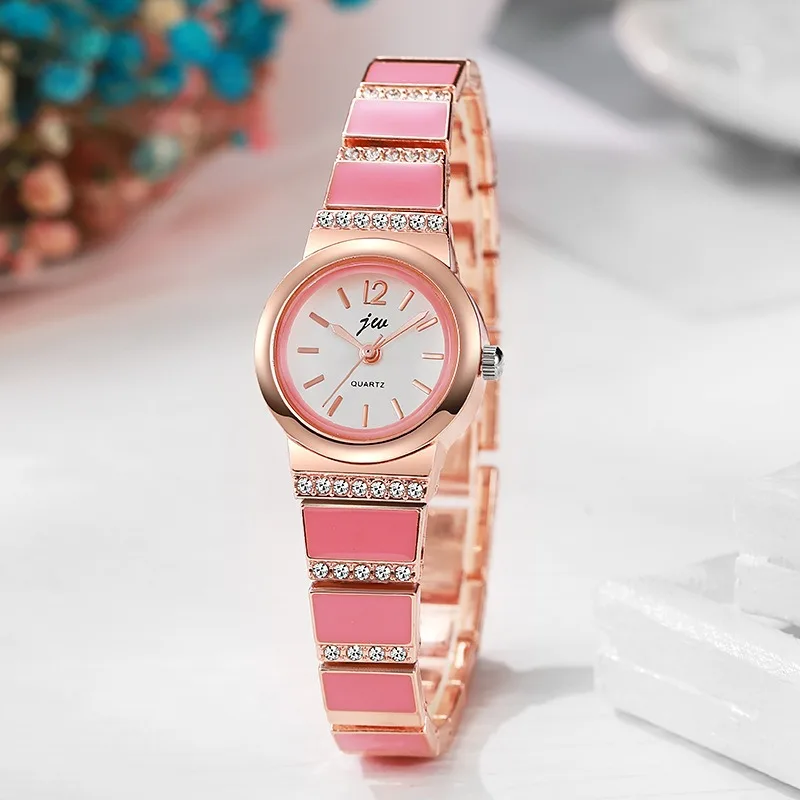 فاخر حجر الراين نساء ساعات كوارتز موضة صغيرة الهاتفي الصلب حزام ساعات المعصم للسيدات ساعة Reloj Mujer Relogio Feminino #5