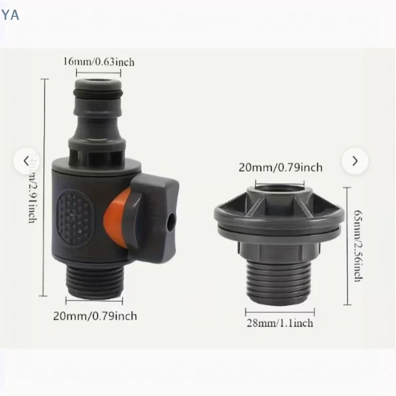 Tank Adapter 1/2 Inch High Pressure Resistant Tank Connector With Irrigation Valve for Commercial Garden Maintenance