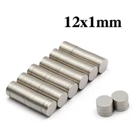 Imán redondo súper potente de 12x1mm, imán de neodimio NdfeB N35, imanes magnéticos permanentes fuertes, imán para refrigerador