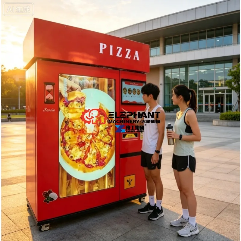High Efficiency PA-C6-C Coin Bil Credit Card Operated Hot Food Automatic Pizza Vending Machine Pizza,pizza Cone and Hot Food