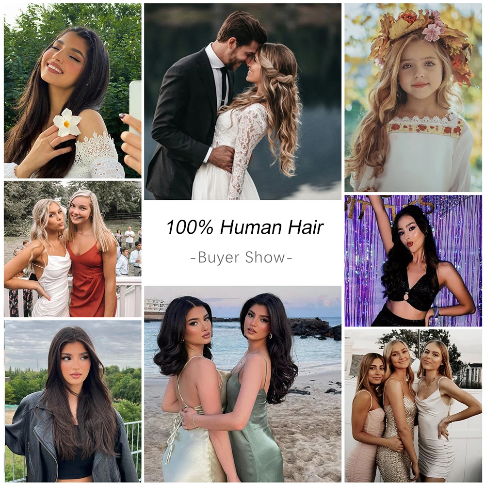 Isheeny Vis Draad Human Hair Extensions 12 "-24" Verstelbare Machine Gemaakt Remy Clip In Een Stuk Natuurlijke menselijk Haar Inslag