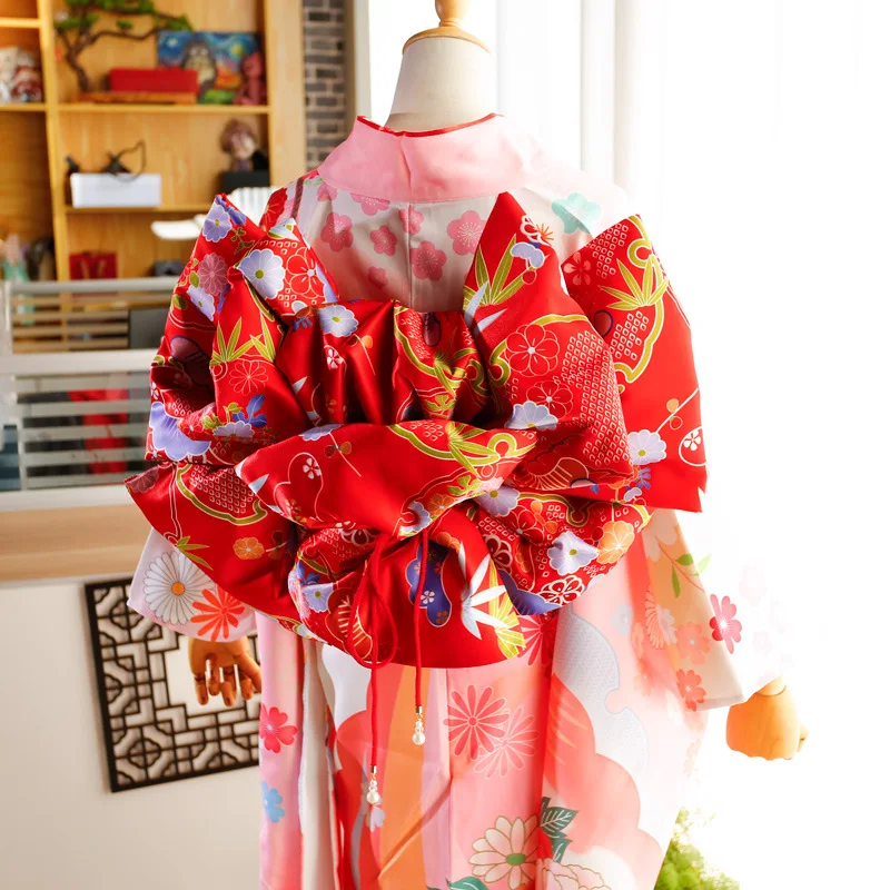 

Women's Japanese Kimono Obi Big Flower Knot Formal Yukata Girdle Creative Big Bow Tie Obi Cosplay Dress Waistband