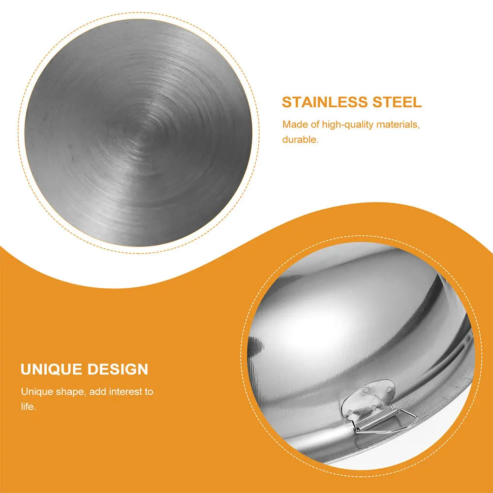 

2Pcs 28.5cm Stainless Steel Pot Lids Anti Oil Splashing Cover Heat Resistant Kitchen Gadget Silver Pot Cover