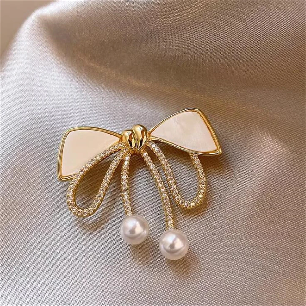 Exquisite Bowknot Rhinestone Brooches Pins For Women Bridal Elegant Crystal Bow Tie Suit Clothing Accessories Jewelry Gift