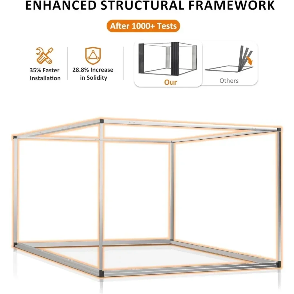 8 x 11.7 FT Outdoor Storage Shed, Metal Garden Shed with with Updated Frame Structure, Tool Sheds for Backyard Garden