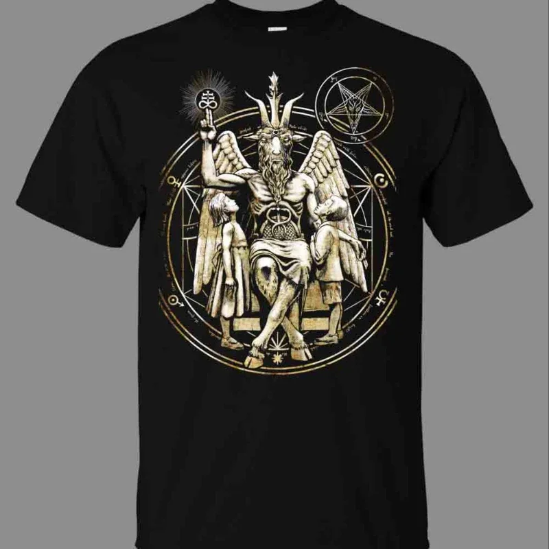 Satanic Devil Baphomet T-Shirt Unisex Summer Short Sleeve Cool Breathable Graphic Tee Tops Harajuku Vintage Casual Streetwear