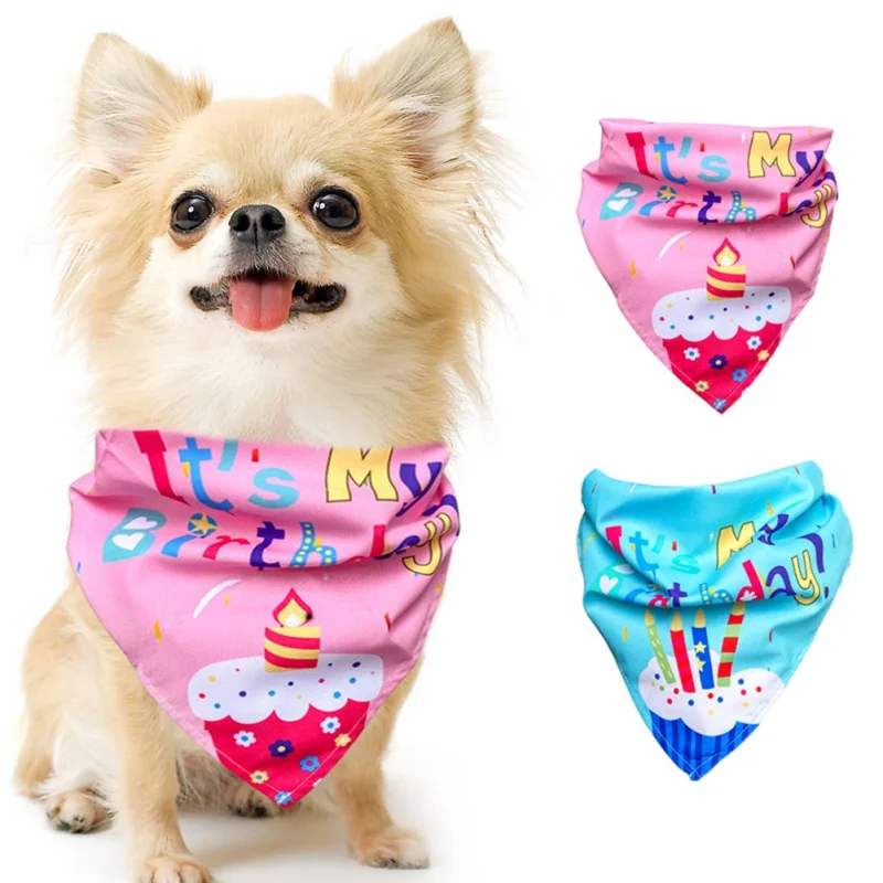 Pet Dogs Hat Birthday Bandana Scarf Birthday Party Set Bless Celebrate