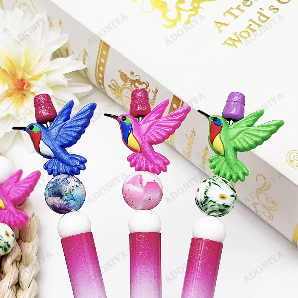 32/55-teiliges buntes Vogel-Silikonperlen-Set zum Selbermachen von Perlenketten, Armbändern, Dekorationen, Stiften, Schmuckanhängern usw. Feiertags-Geburtstagsgeschenk – Detail 2