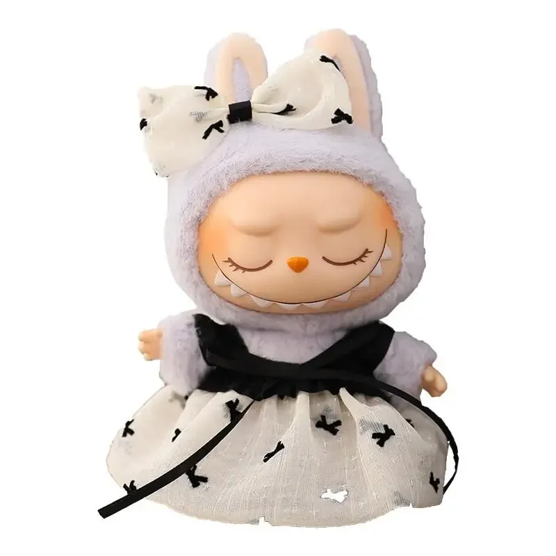 For 17cm labubu/Crybaby cloth labubu macaron doll dress outfit Keychain Doll Clothes Cute Dolls Decoration Accessories