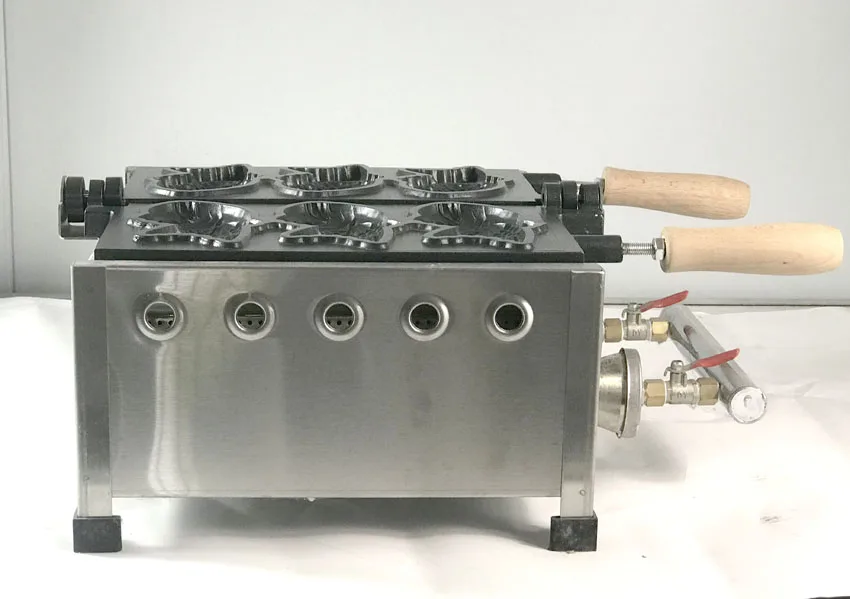 شواية وافل تاياكي من الفولاذ المقاوم للصدأ من نوع الغاز/آلة وافل كعكة السمك/صانع تاياكي