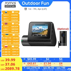 70mai-Caméra de tableau de bord avec moniteur de stationnement 24h, DVR de voiture, WiFi, FOV 1080 °, enregistrement sur canal touristique, 130 P, HDR, 2 écrans en effet IPS, A200, Global