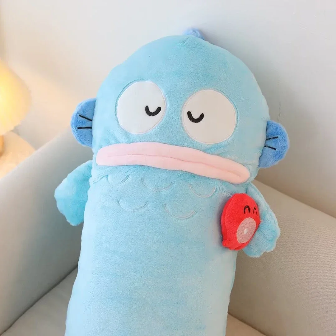 Sanrio Cartoon Hangyodon Plushies Very Soft Cuddly Long Pillow Sofa Bed Home Decor Cute Plush Toy Bedside Cushion Gifts Girl