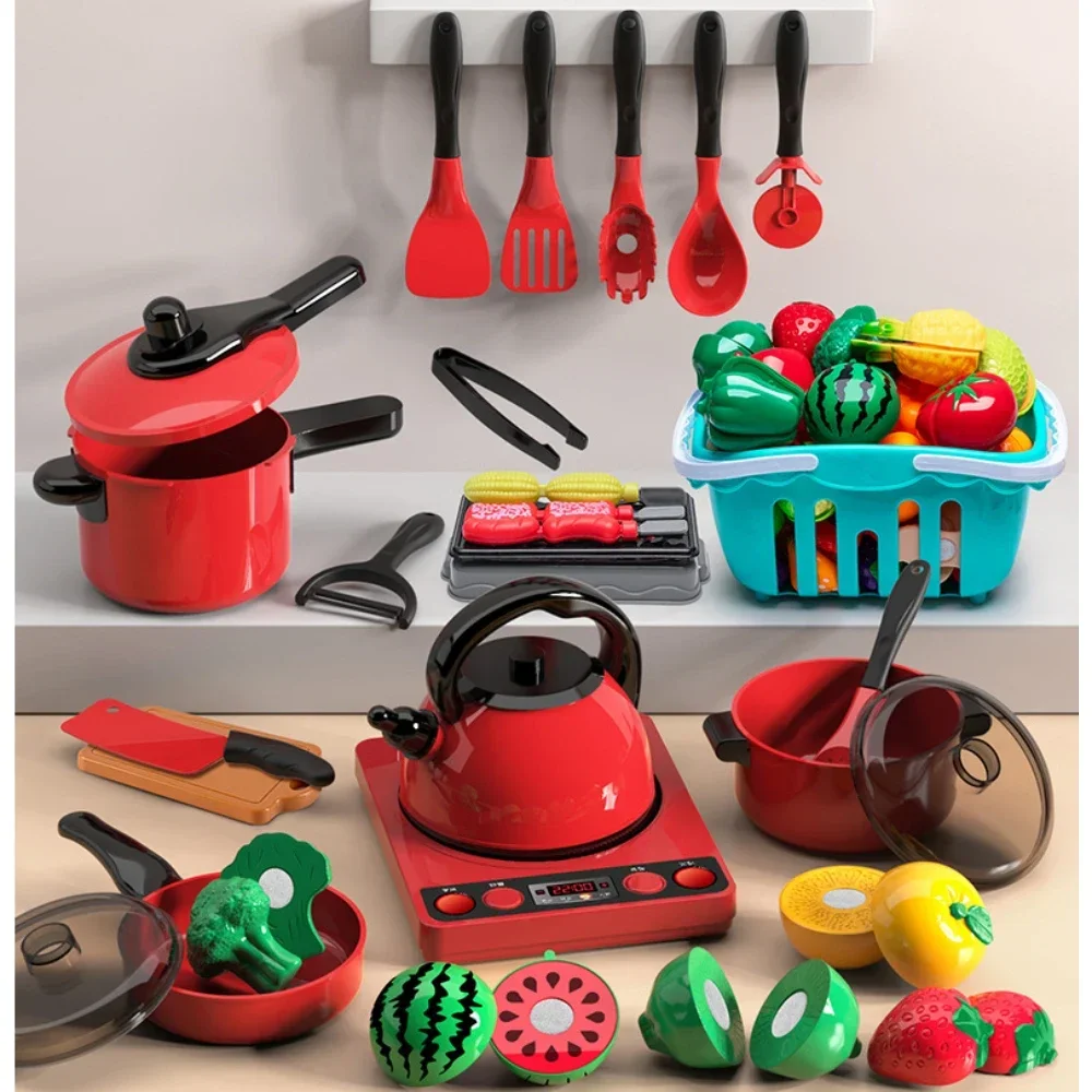 WizKidz Kitchen Toys Set Accessories Toddler Pots & Pans Cookware Playset Pretend Play Cooking Utensils Gifts Kids Girls & Boys