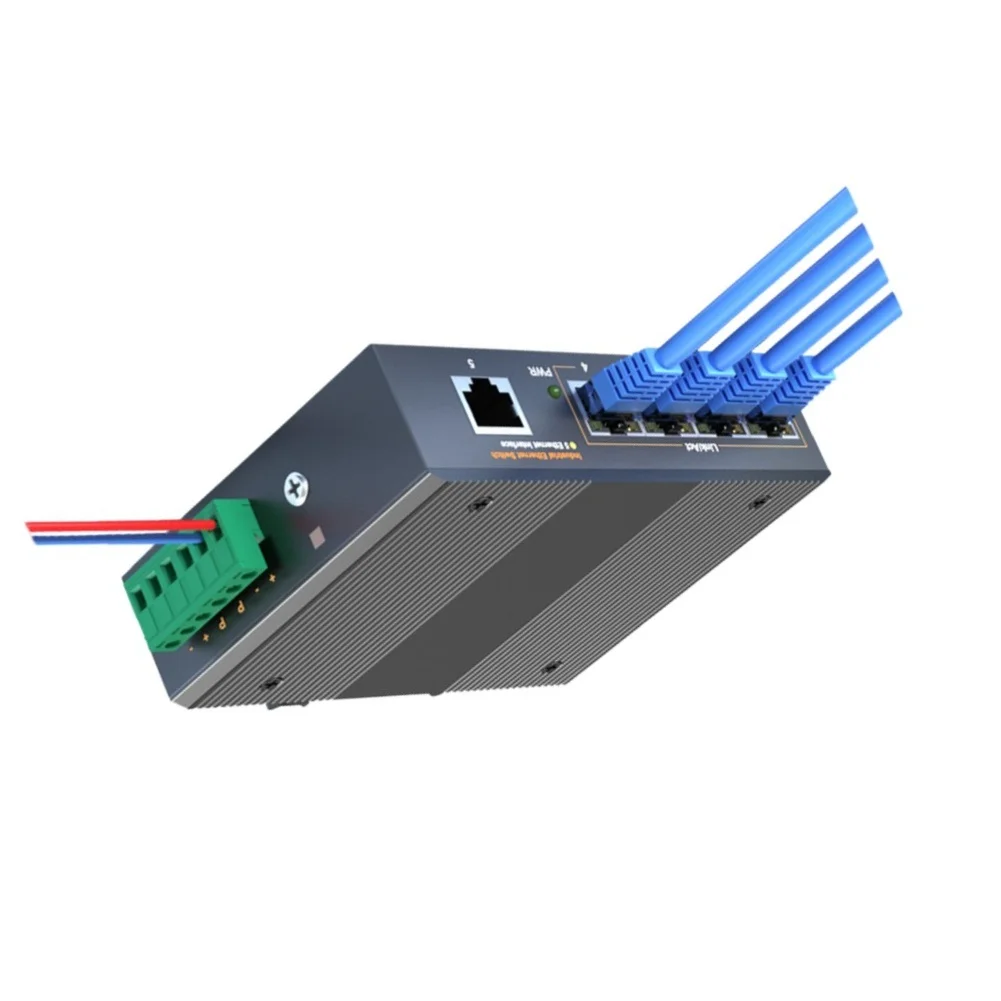 1pc 100M/1000Mpbs 5-port DIN Rail Managed Industrial Switches For Security Monitoring And Industrial Ethernet Networking