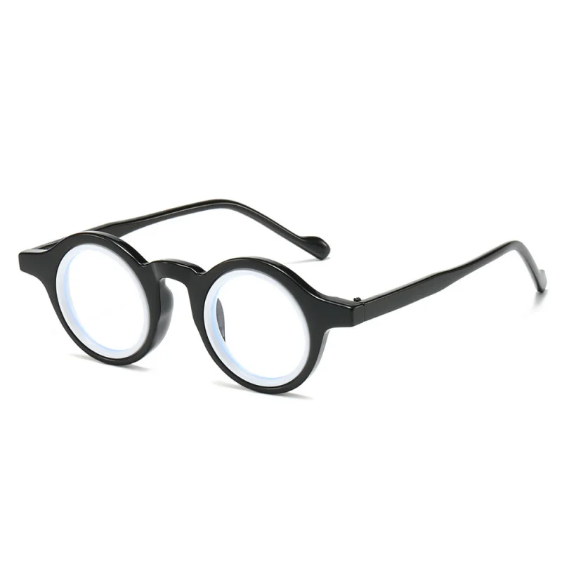 Spezielle Retro-Brille mit rundem kleinem Rahmen für Männer und Frauen, Farbe Patchwork, Vintage, Anti-Blaulicht, optische Brille