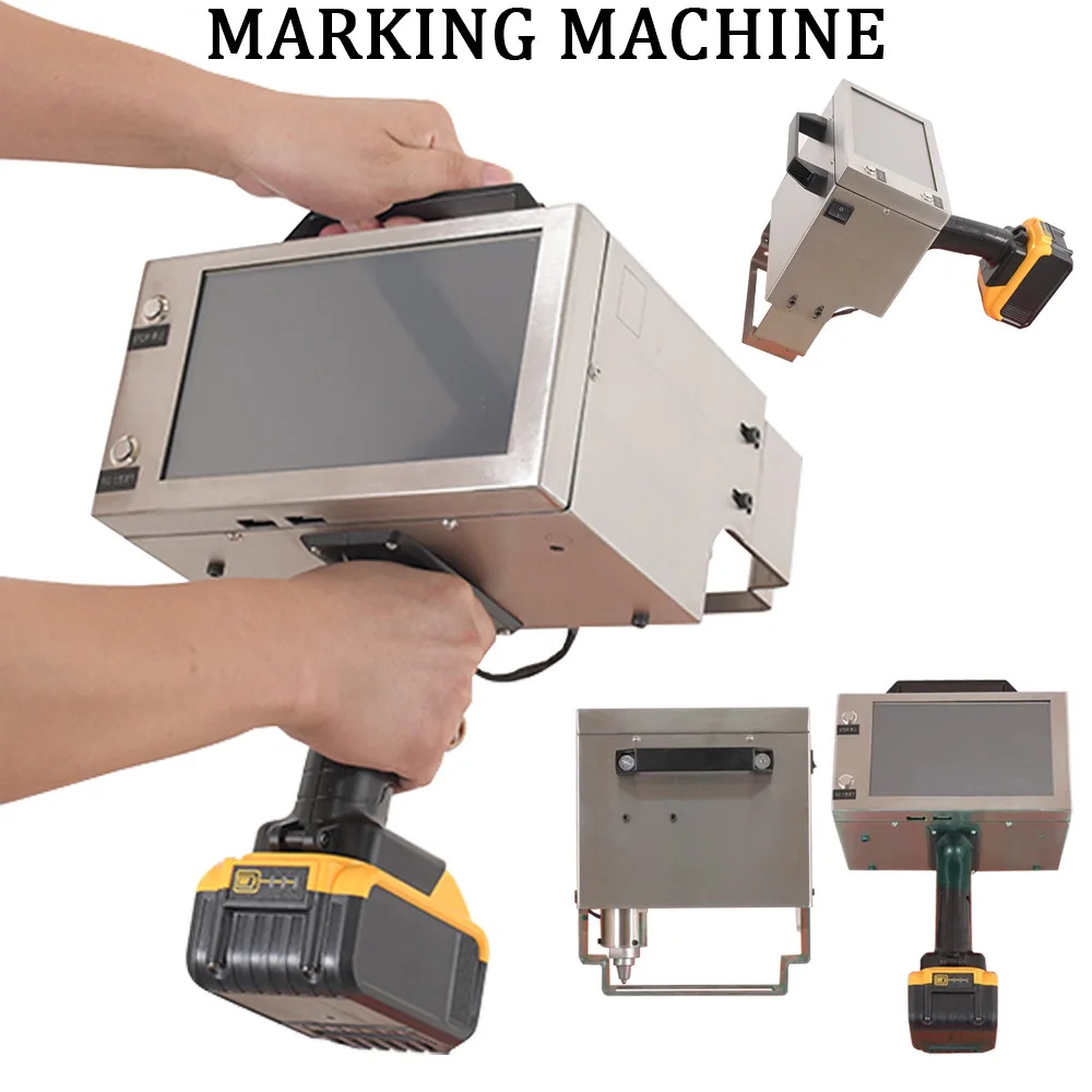 Machine de marquage électrique à écran tactile, batterie au lithium, marqueur Dot Peen Vin No. Plage de marquage 140x50mm avec électroaimant