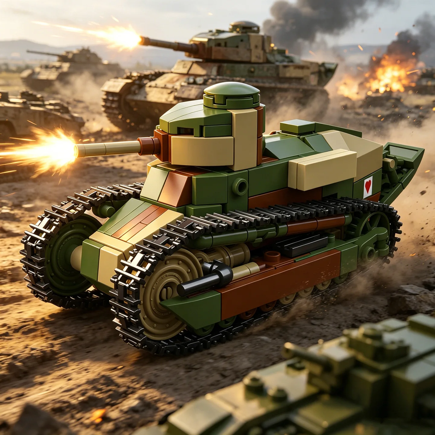 

French FT-17 Anti-Tank Vehicle Building Block MOC Armored Vehicle Model—Educational Toy for ChildrenWorld Wa
