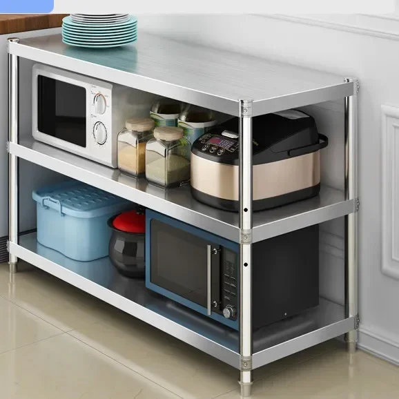Multifunctional stainless steel, extra thick kitchen rack, rice cooker micro-boiler, three-layer adjustable seasoning rack