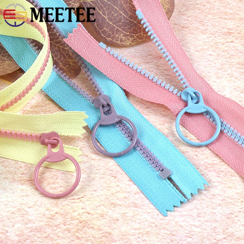 

20Pcs Meetee 3# Colored Sewing Resin Zippers O Ring Slider 15-40cm Zips Coil Bag Clothes Decor Zipper Repair Kit DIY Accessories
